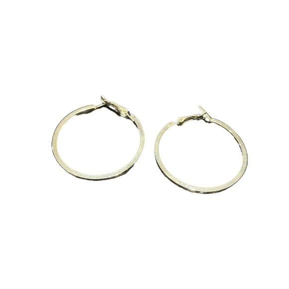 Simple Traditional Silver Hoop Earrings - Picture 4 of 8